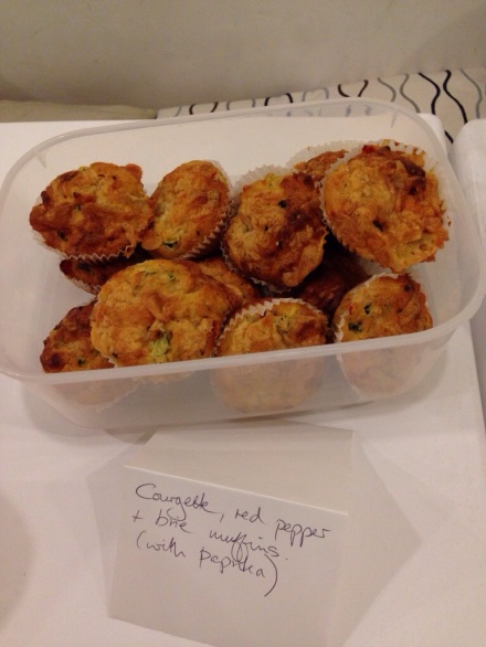 Courgette, Red Pepper and Brie Muffins by Sioned Jones